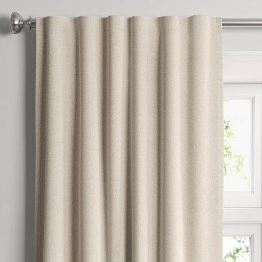 50"x95" Blackout Aruba Solid Traditional Window Curtain Panel - Beige